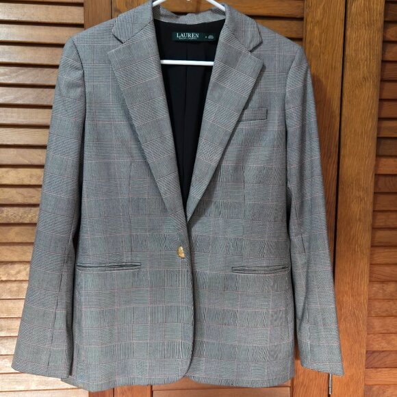 Lauren Ralph Lauren Women's 1 Button Blazer Jacket Size 4 Grey - Picture 1 of 8
